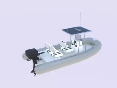 Twin Engine Inflatable Boat 3D model
