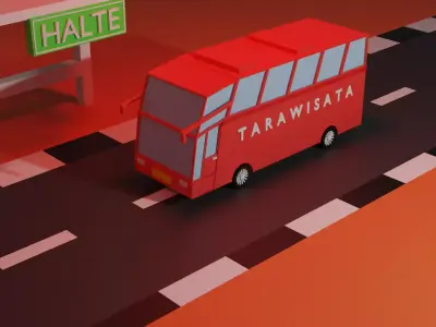 BUS Tarawisata Free low-poly 3D model