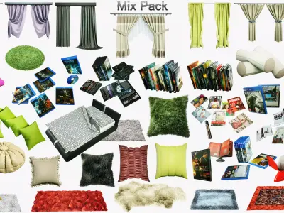 Architectural kit bash Mix Pack Low-poly 3D model
