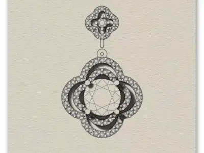 round jewelry pendant luxury 3D print model purchase