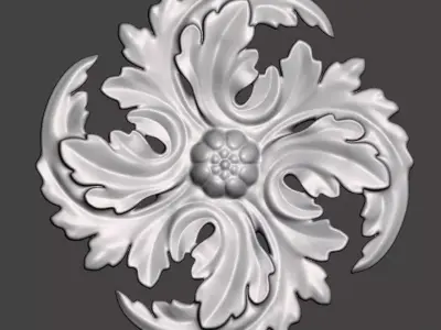 WoodCarving floral detail - 3d model for CNC - FlowerCFC01 3D print model