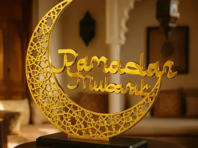 RAMADAN MOON DECORATION 3D print model
