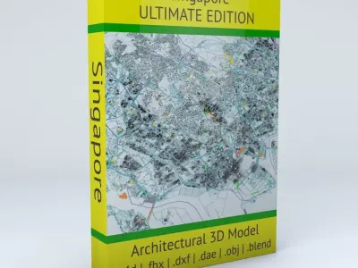Singapore Streets Buildings Transport Sport Ultimate 3D model