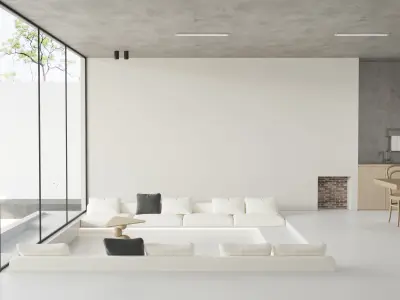 Mid Century interior scene 3D model