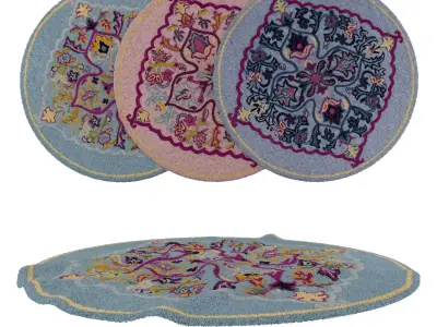 Round Rug Set 46 3D model
