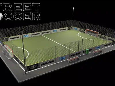 Street Soccer - Football Field Low-poly 3D model