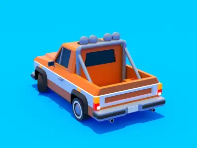 Pickup truck Low-poly 3D model