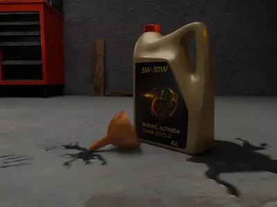 Auto Repair Shop High Detail Garage Low-poly 3D model Low-poly 3D model