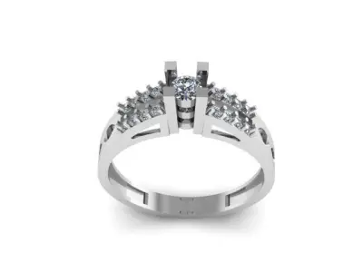 Female Solitaire Ring Ready To Print 3D print model
