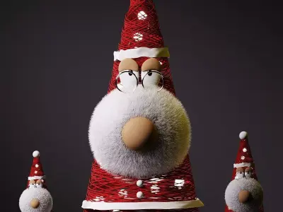 interior decor Santa Claus from threads 3D model