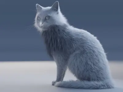 Custom License Hyper Realistic Cat model with Fur and shaders 3D model