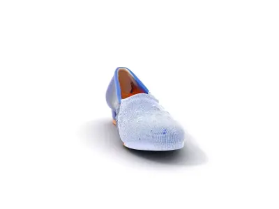 Royal Blue Velvet Shoe model pack Low-poly 3D model
