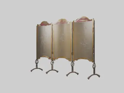 Decorative folding screen model Low-poly 3D model