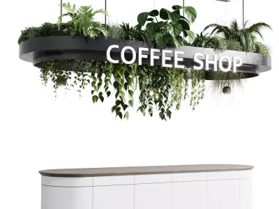 Reception Desk for Restaurant and Cafe set 01 3D model