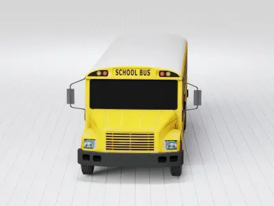 Low Poly Bus School Low-poly 3D model