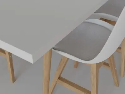 Dining table with chairs 3D model purchase