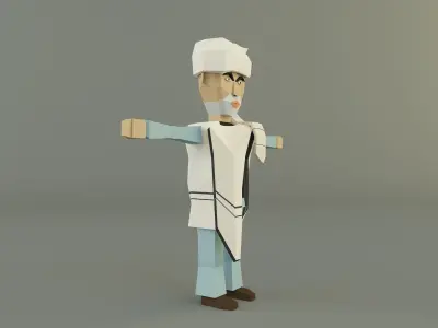low polygon man 01 3D model