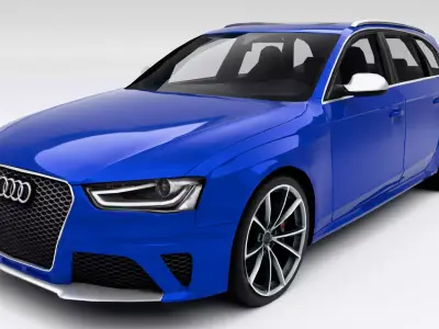 Audi RS4 Avant 2013 Low-poly 3D model