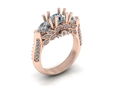 Jewelry Diamond Ring 3D Print Model 3D print model 10