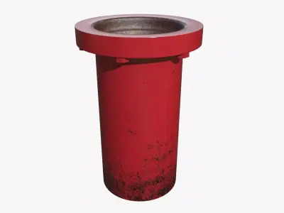 Red Base Pipe 3D model