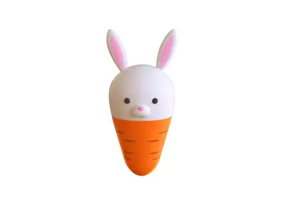 Easter Rabbit Carrot Low-poly 3D model