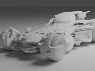 Batmobile futuristic vehicle 3D model