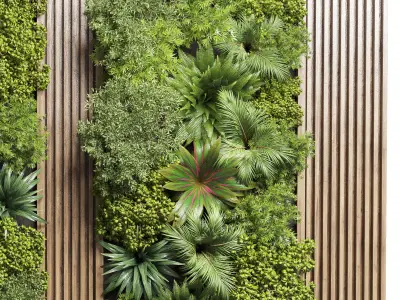 Fitowall Wood frame Vertical graden wall decor bax 3D model