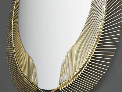  Ghidini 1961 Sunset Medium Mirror in Brass by Nika Zupanc Low-poly 3D model