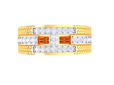Mens gemstone diamond men Ring with details images 48 3D print model