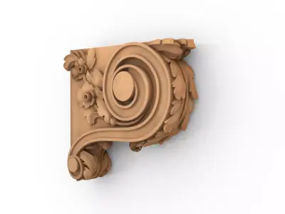 Decorative Bracket carved classic cnc 3d printing 03  3D print model