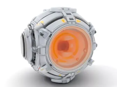 Futuristic SciFi Sphere Model Pack with Glowing Elements Low-poly 3D model