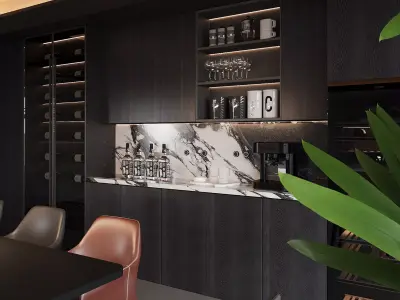 Modern Luxury Dining Area 3D model