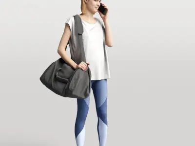 Humano Running Woman 0809 3D model