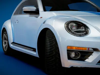 VW Beetle Turbo 2015 Low-poly 3D model