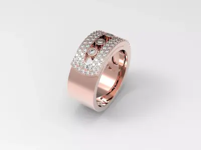 Noa  Paved Large Model Ring  16 5mm 3D print model