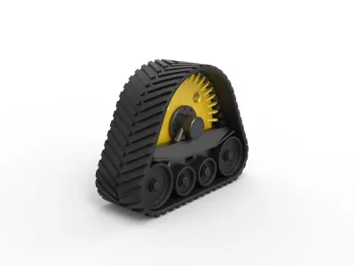 Rear Track of tractor Scale 1 to 25 3D print model