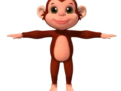 Cartoon Monkey Low-poly 3D model