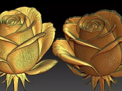 14 Rose CNC Relief Model 3D print model