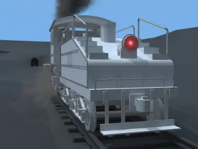 OMAHA 0-6-0 - Switching Locomotive - ANIMATED 3D model