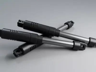 Accessories pair of hydraulic cylinders Low-poly 3D model