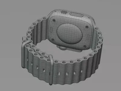 Apple Watch Ultra  2 Orange Ocean Band 3D model