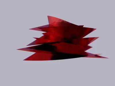 Vase architectural form Red gold Low-poly 3D model