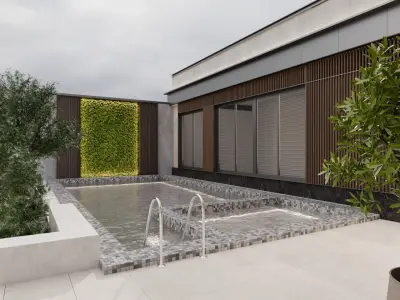 Modern house Low-poly 3D model