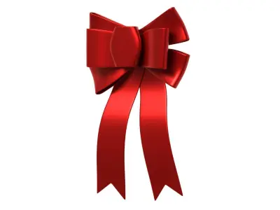 Christmas Bow Ribbon 19 Low-poly 3D model