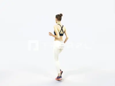 Beauty 03D Running Jogging Sports Woman Low-poly 3D model