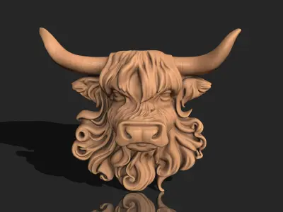 BUFFALO HEAD FOR DECORATION  3D print model