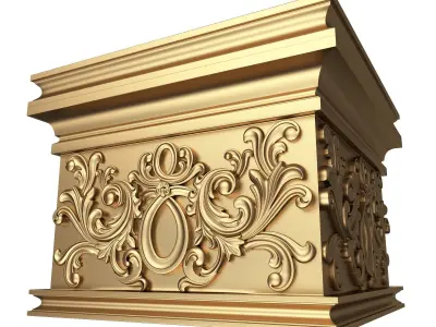 Carved Capital 1304 Low-poly 3D model