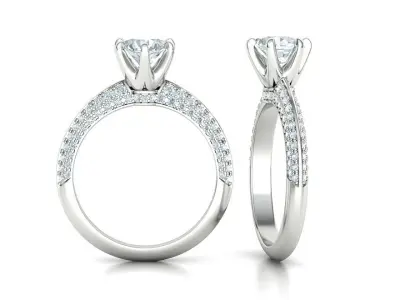 Engagement Ring 1CT STONE  Tring 6claw Ring 3dmodel 3D print model