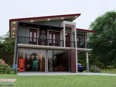 Studio and residential building 3D model 3D model