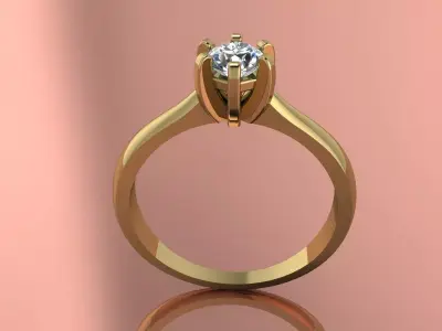 Elegant Diamond Ring Jewelry Gold 3D print model
